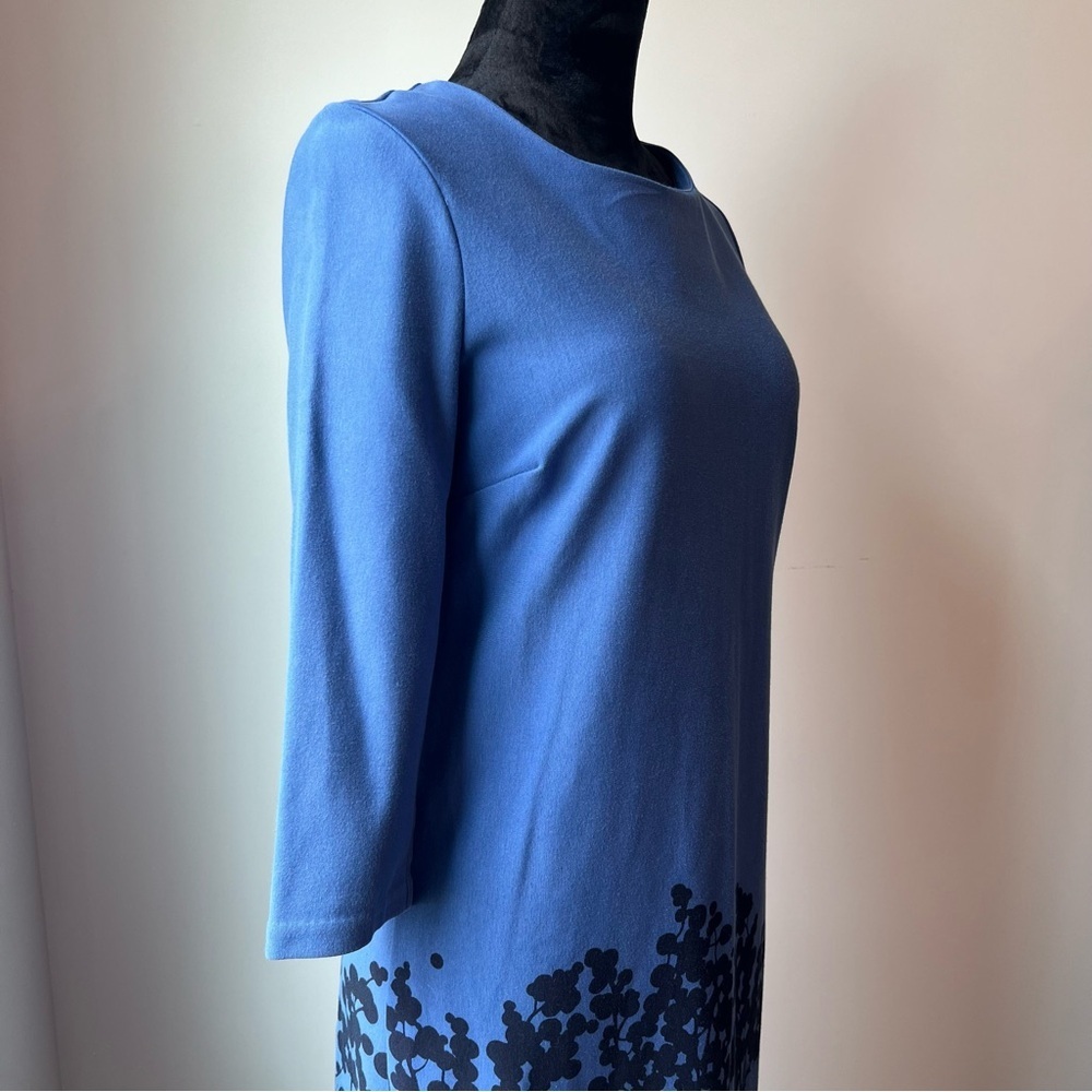 Boden Blue A-line Dress with 3/4 Sleeves - Picture 2 of 13
